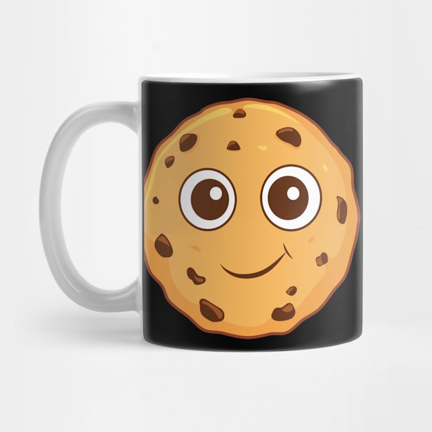 Chocolate Chip Cookie Kawaii Cute Cookie by TheInkElephant